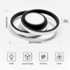 Lustre LED LBZ-00584 04 Lustră LED cu 3 cercuri, 20W, lumină caldă/neutră/rece, neagră