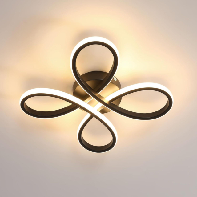 Lustre LED LBZ-00588 01 Lustră LED florală 20W, lumină caldă/neutră/rece, design modern, neagră
