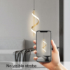 Lustre LED LBZ-00589 06 Pendul LED modern auriu, model spirala, 20W, lumina rece/neutra/calda, 180 cm