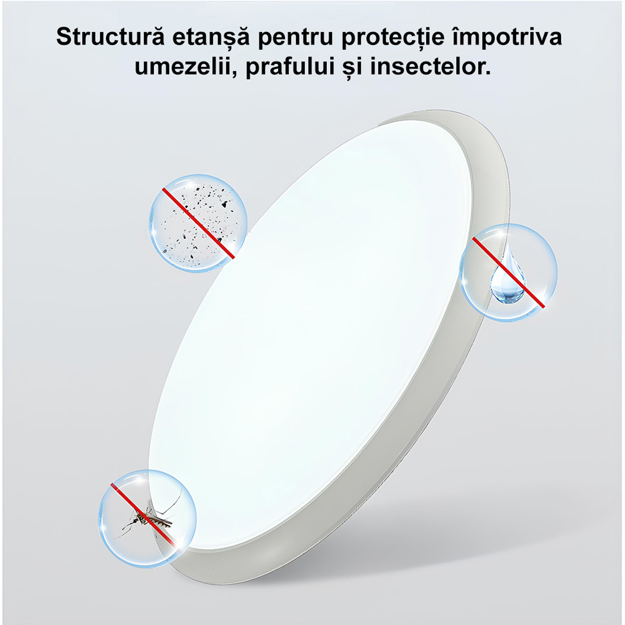 Panouri LED Încastrate LBZ-00146 02 Plafonieră LED inteligentă 12W cu senzor de mișcare radar, 23 cm, lumină alb rece 6500K