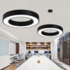 Plafoniera LED LBZ-00043 02 Plafonieră LED suspendată rotundă, contur gol, 48W, 60 cm, lumină alb rece 6500K, neagră