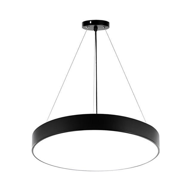 Plafoniera LED LBZ-00044 01 Plafonieră LED suspendată rotundă plină 48W, 60 cm, lumină alb rece 6500K, neagră