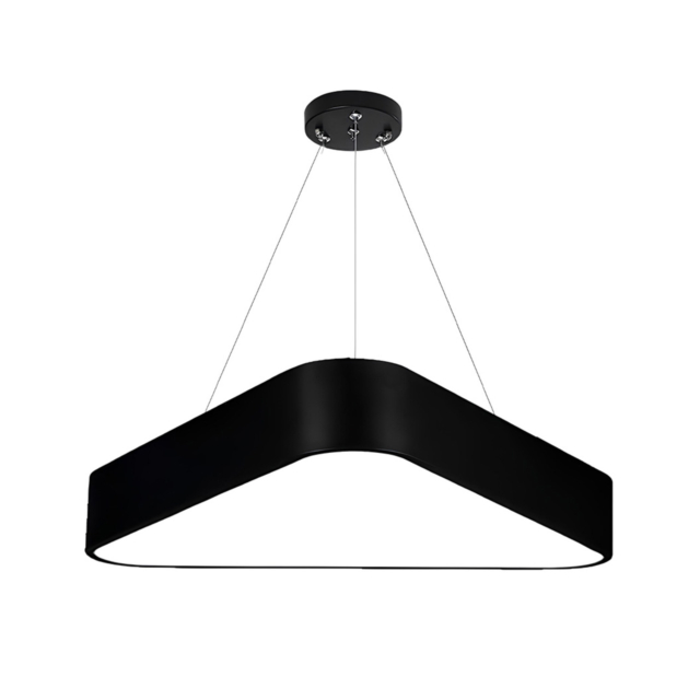 Plafoniera LED LBZ-00046 01 Plafonieră LED suspendată triunghiulară plină 48W, 60 cm, lumină alb rece 6500K, neagră