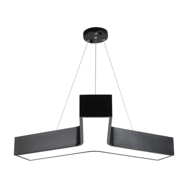 Plafoniera LED LBZ-00047 01 Corp iluminat LED suspendat modular tip Y, 48W, 60 cm, lumină alb rece 6500K, negru