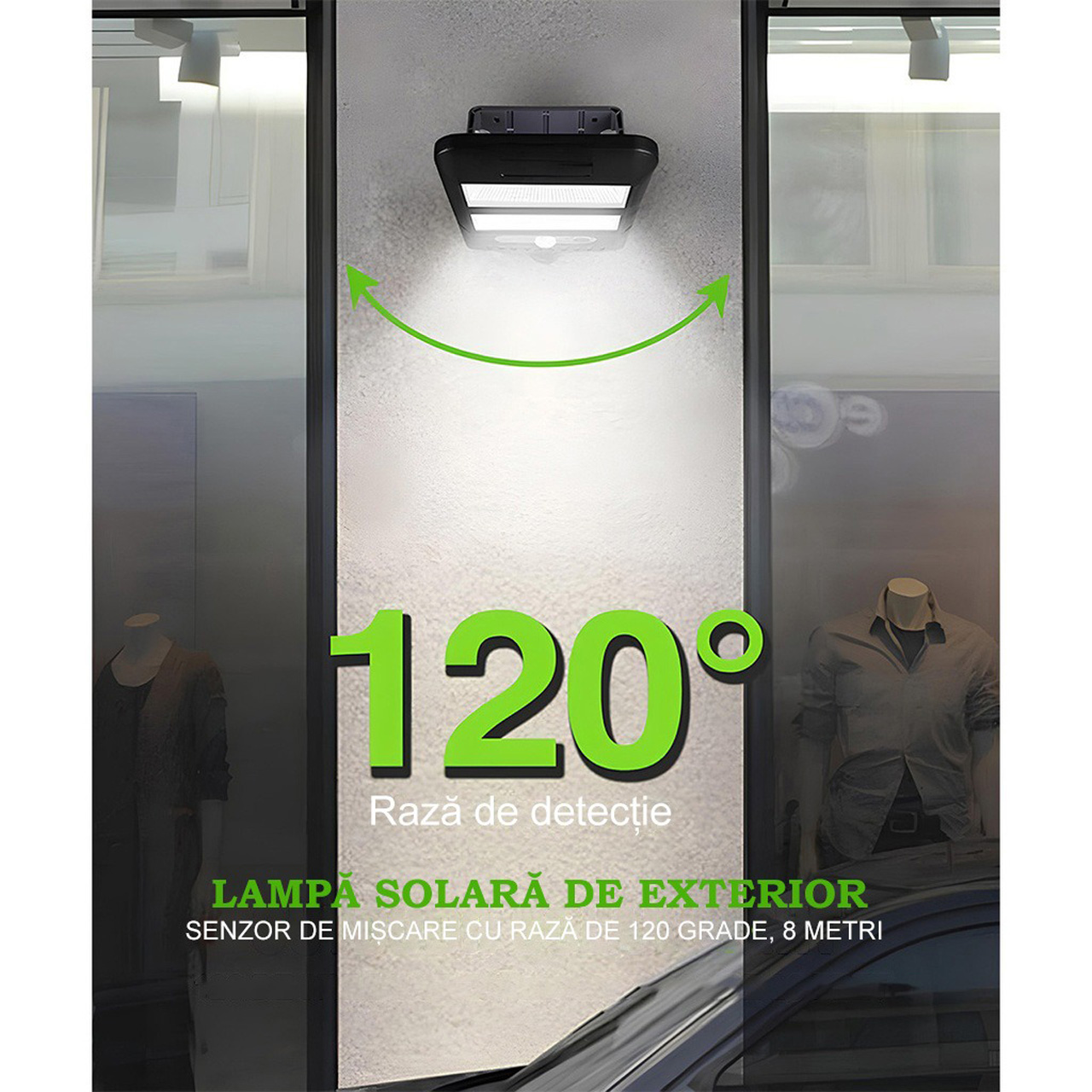 Lampă solară LED SMD de exterior cu senzor de mișcare, 36 LED-uri, model JX-228
