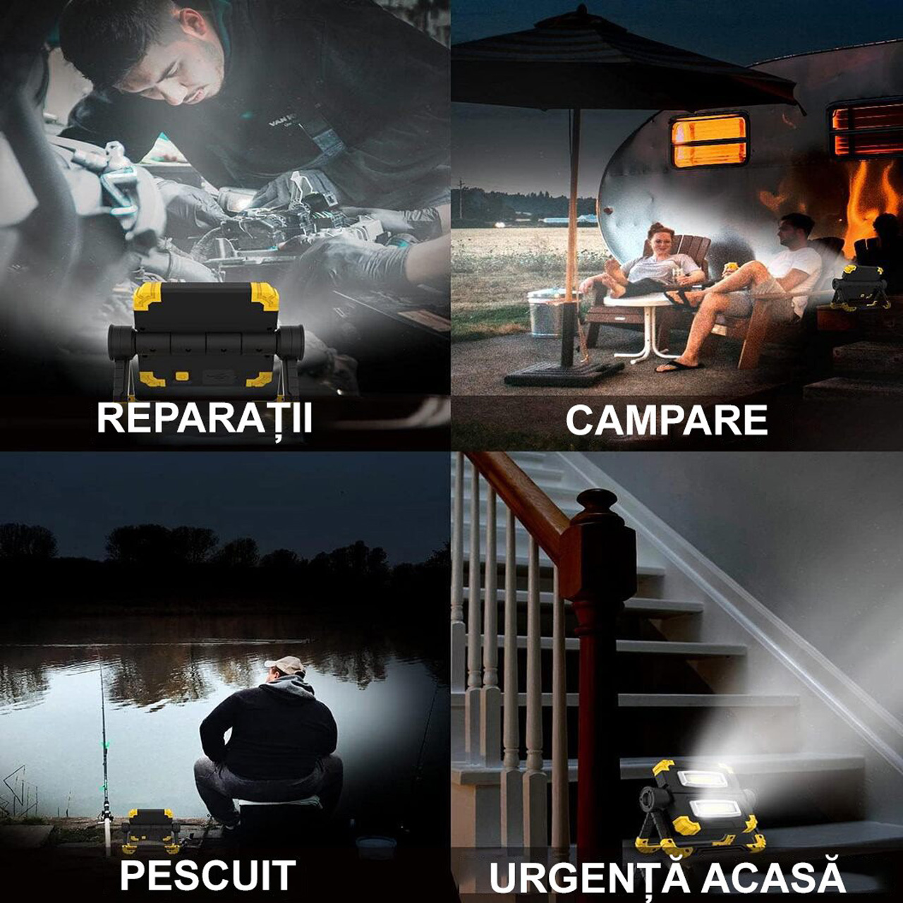 Proiectoare LED LBZ-00292 06 Proiector LED portabil reîncărcabil G7, 20W, 1000 lm, acumulator 5000mAh, USB